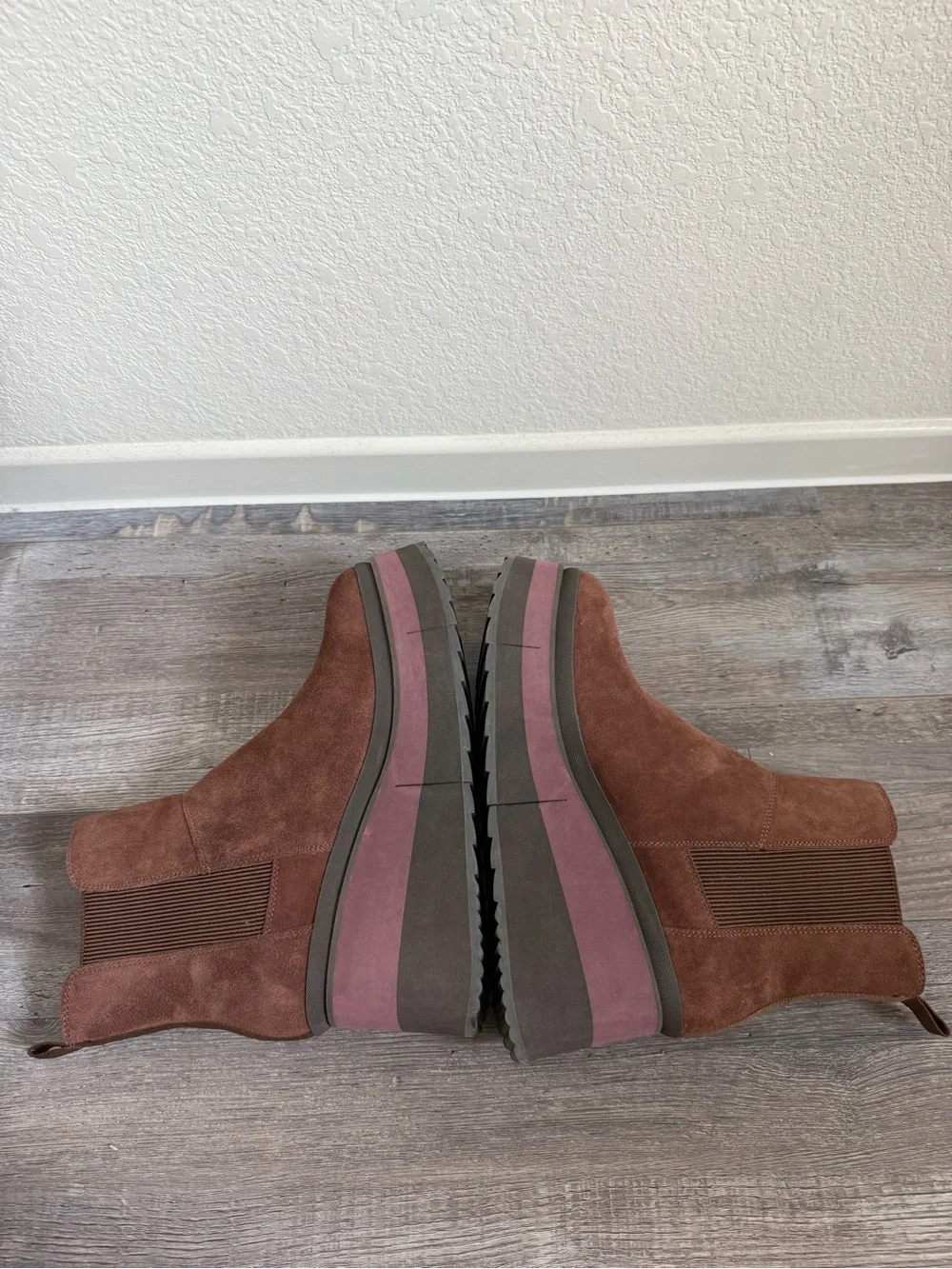 Naked Feet GUILD CACAO brown PLATFORM CHELSEA BOOTS size 11